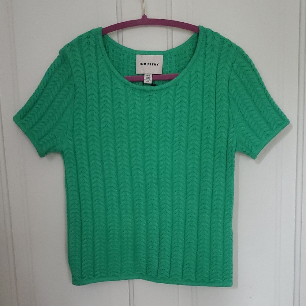 Industry Green Cable Knit Sweater